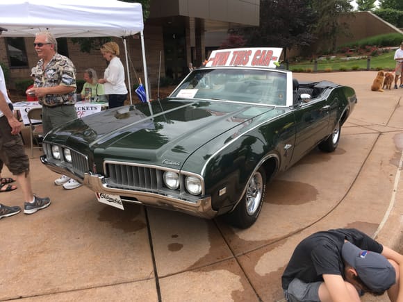 The ransom e olds museum was raffling off this car as a fundraiser today. 69 Cutlass 350 2 bbl 4 speed with console. I got in for $20