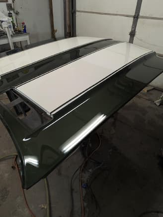 Hood stripes painted by Greg in lacquer!