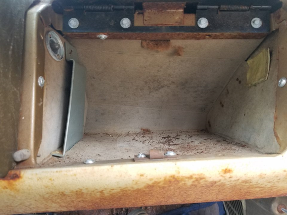 Glove box prior to removing the door and liner.