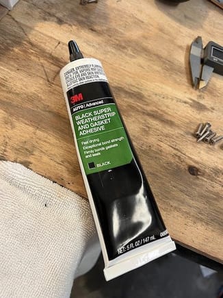 This is the 3M adhesive I used.  Don't get too mush of this stuff on your hands & fingers; it's almost impossible to remove, even with lacquer thinner or other nasty solvents.