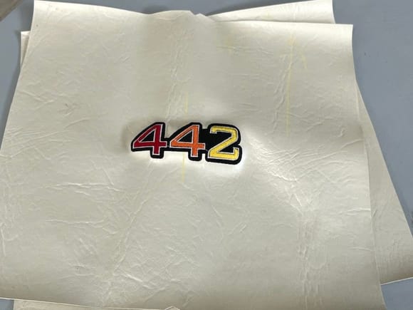 This is the 442 logo embroidery for the seat headrests.