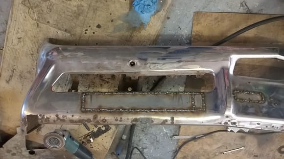 Didn't have a plate long enough to weld this section in one go!