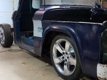 Looks okay. The wheel is tucked a little too much. The spacers will bring it out. With new wheels, itll be just right. 