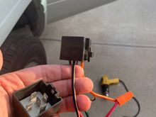 Using the relay from the donor dash and 12 gauge wire. 