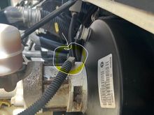 on top of master cylinder