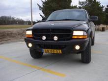 front end. all lights on.