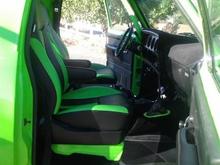 The interior is recently done to complement the truck color.