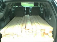 lumber in minivan