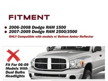 I don't know if this is a dumb question but I have a Dodge Ram 07 with the Amber lights up on top and I want to buy these headlights but it's saying that it wouldn't fit if you have Amber lights on the top of your calves I have no idea how that would affect putting in new lights but want to double check and see if anyone knew why before I purchased it and give it a try