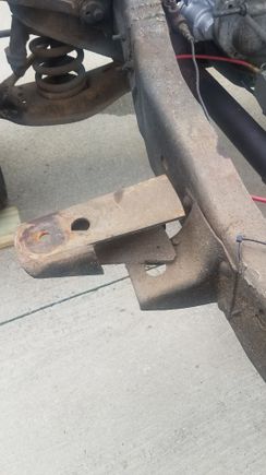One of the cab mounts. I made the joke I could pull it off by hand, and I did. Im so mad this guy sold this truck to my son. Im embarrassed I didnt catch all the problems up front. And Im glad I made the call to replace the frame. 