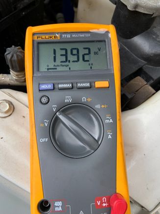 Makes sense why the switch melted, here’s the voltage at the headlights with the engine running. With the small gauge wire at the switch (some stuff looked like 18 gauge or smaller)