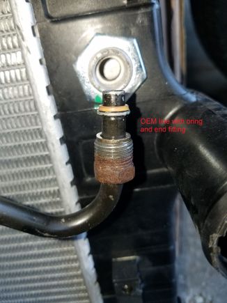 New radiator with oem trans line with o-ring