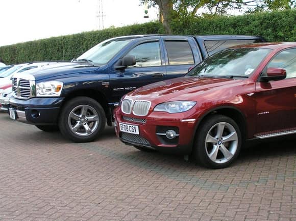 Showing the size difference compared to a BMW X6