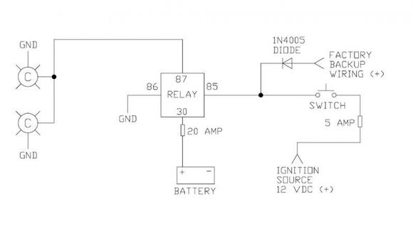 reverse light with switch wiring