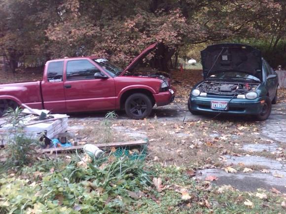 my 97 dodge neon and my 2000 gmc sonoma thats fully bagged