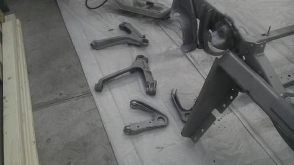 Control arms sandblasted