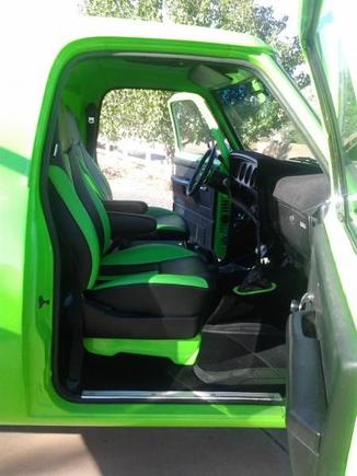 The interior is recently done to complement the truck color.
