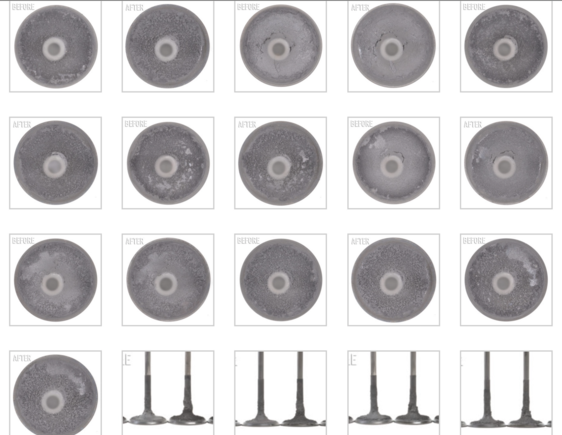 Valves and Valve Sets Before and After Gumout