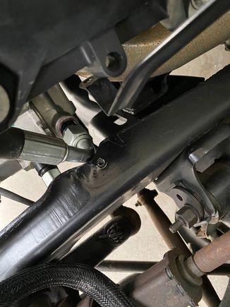 Frame clearance for AC line. 