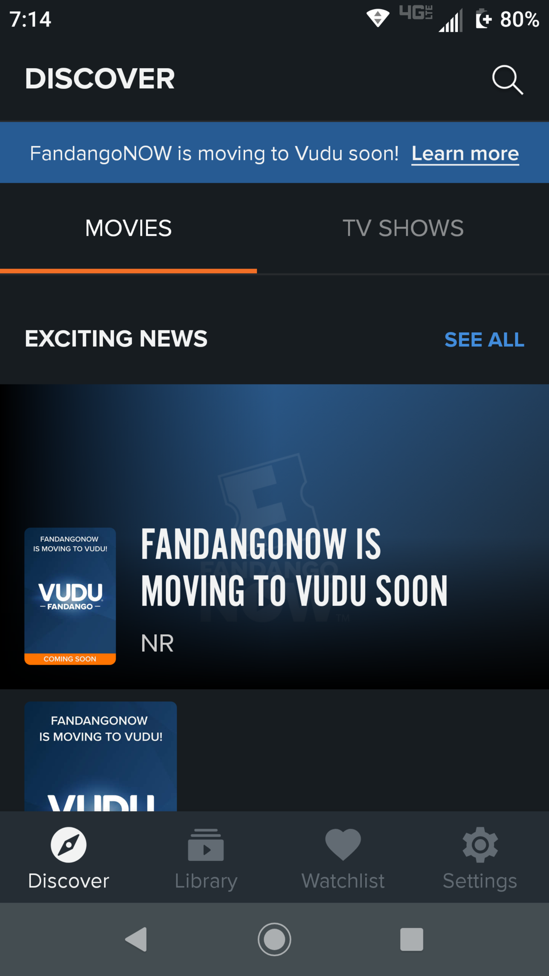 watch vudu to go app on tv..? forum../