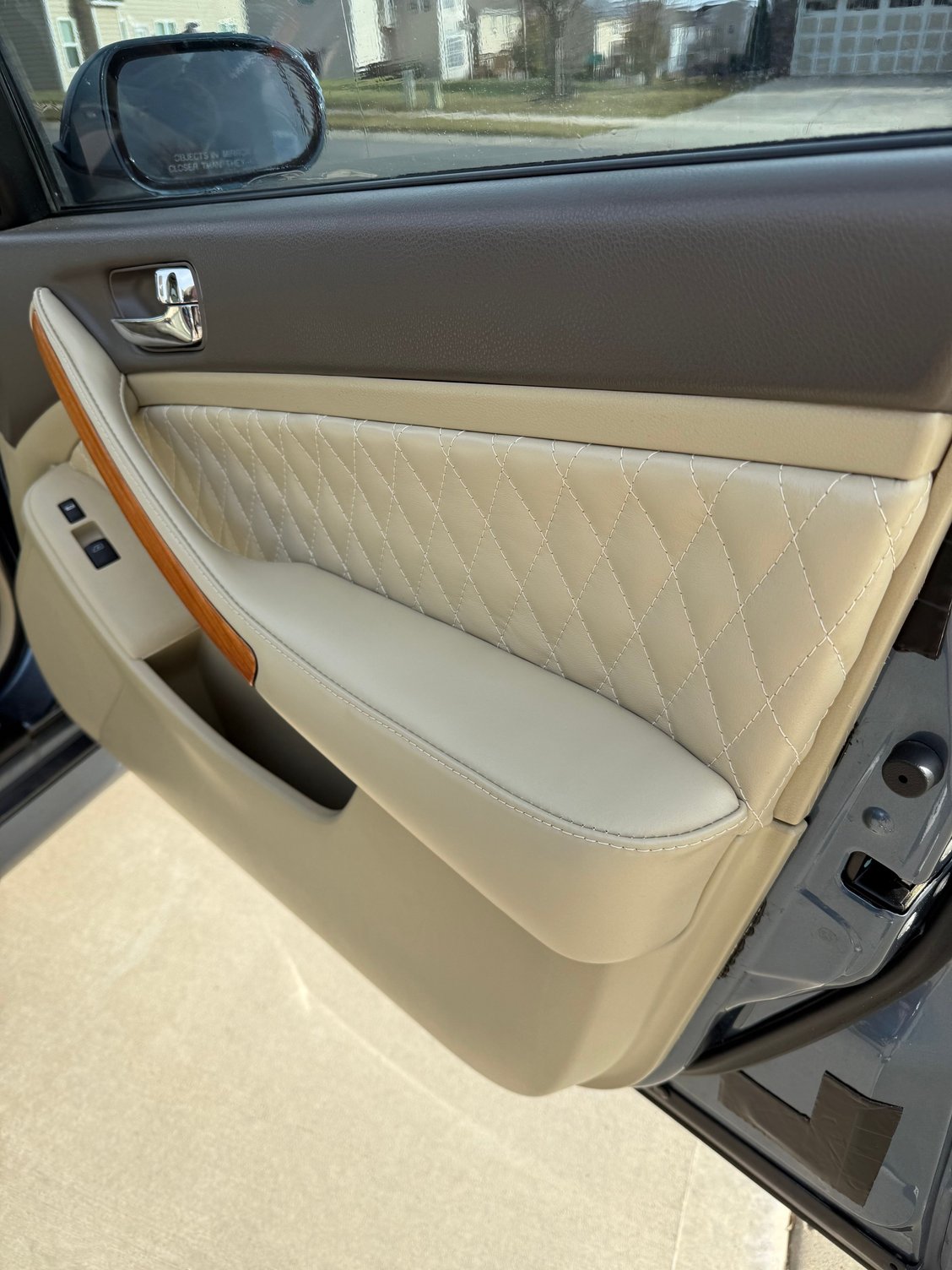 Custom diamond stitched door panels 