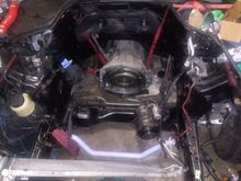 Painted swaybar and engine bay while had engine getting machine work.