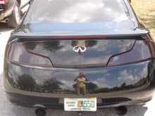 took off infiniti emblem and G35 emblem, smoked out taillights, back up camera