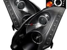 03-07 Infiniti G35 2DR CCFL Halo Projector Headlights - Black
