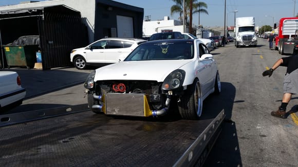 Loading up to get towed to tuner.