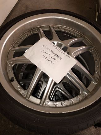 20" staggered wheels/rims with tires having 9/32 tread