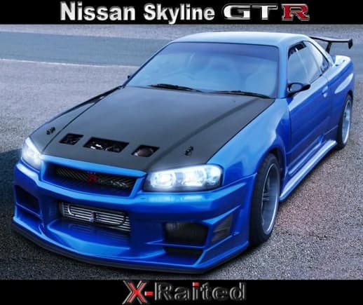 Blue Skyline GTR R34