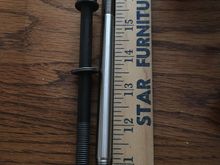 D16Z6 head bolt on left, and 625 plus 11mm x 1.5 SRT4 stud on the right. 