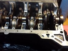 Main bearings, crank, rod bearings, and rod caps...