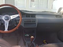 Installed my full nrg qr setup along with mu full nardi woodgrain setup steering wheel and shift knob and ebrake handle and cd player and usdm console u got recently after selling my other consols