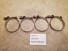 4 Dixon T-bolt clamps 2.25" - 2.75" 