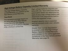 New car Honda battery warranty
