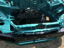 Bay all untaped. Body panels will go on and be aligned and fitted this week, then the entire car will get blocked, then sealer and paint. 