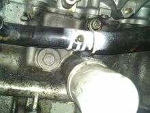 Marking where the custom water pipe (half H22 and half F22)