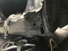 Ripping the totalled one off the car.