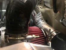 I still wanted to run a filter since the turbo sits low and i street drive it.