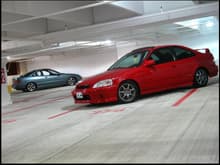 Redcoupe and my friend Travis' LS/VTEC Integra