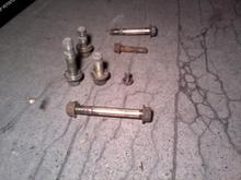 All the bolts I needed to remove to access CV Axle