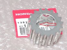 the lock facing block or facing main crank pulley.