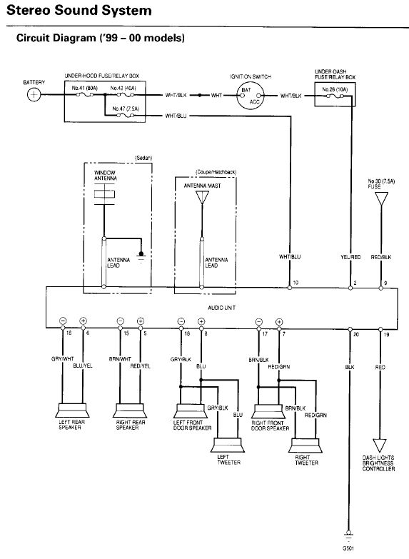 99-00 Civic OEM radio wiring diagram - Honda-Tech - Honda Forum Discussion