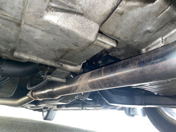 exhaust and normal location of cat, but was moved to the front (not done by me or the previous owner)