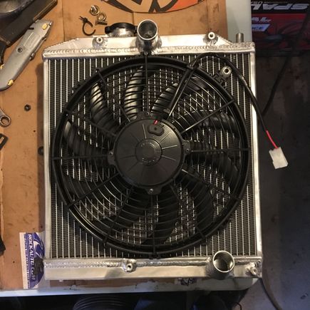 Yeah I know it’s on the wrong side of the rad, just checking the fitment of it.