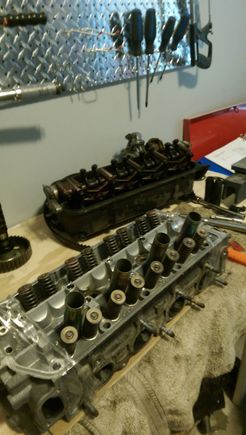 Resurfaced (flattened) and pressure tested head.