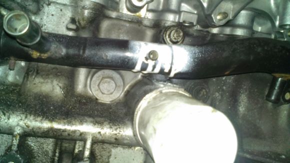 Marking where the custom water pipe (half H22 and half F22)