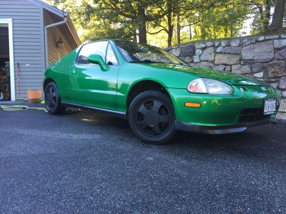 How it looked before with just blacked out stock wheels.