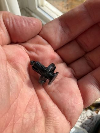 Clip needs to go through the splash guard hole and the hole from the old clip.